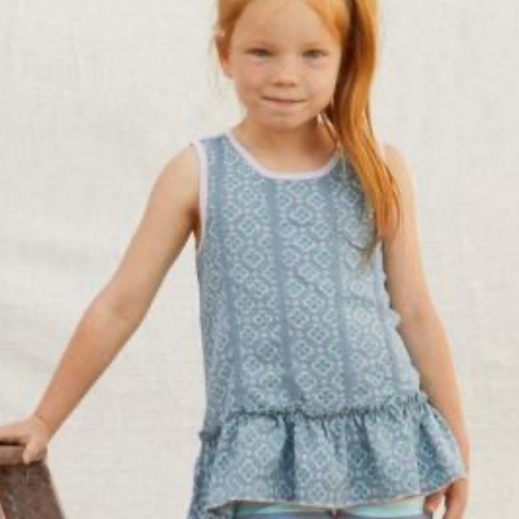 Matilde Jane Blue Patterned Kids Sleeveless Top girls size 10 - Picture 1 of 4
